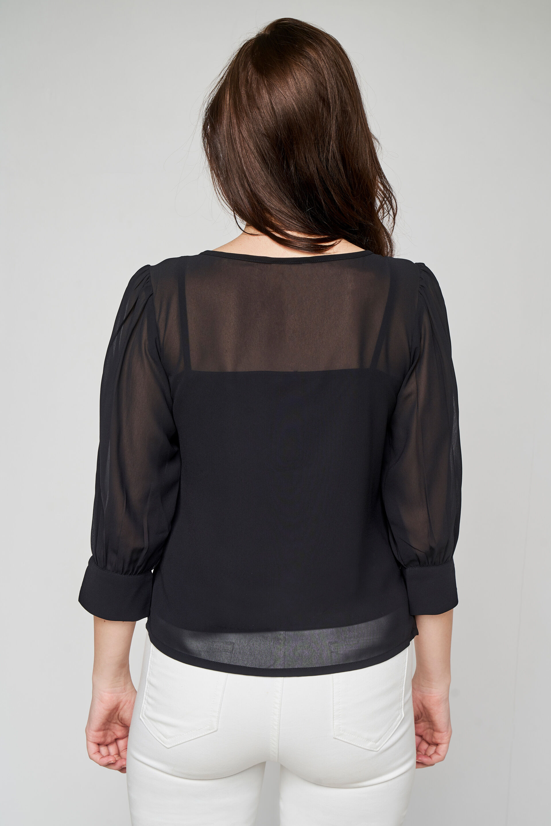 Black Formal Straight Top, Black, image 5